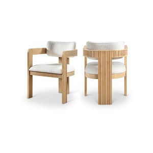 Meridian Furniture,Sacha Linen Textured Fabric Dining Chair, Set of 2 - 1 of 4