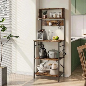 Bestier 5 Tier Microwave Stand, Coffee Bar Table with Storage for Small Space Kitchen - 1 of 4