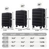 Syemin Luggage Hardside Checked Luggage Set 3 set in ABS Spinner Wheel Luggage Carry on Suitcase TSA Combination Lock, Black, 19.3"*11.4"*29.5" - 3 of 4
