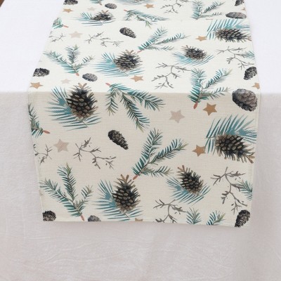 Unique Bargains Table Runner Rectangular Winter Christmas Pattern 24 Linen Colorful 1 Pc