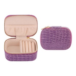 REGALWOVEN Faux Leather Mini Modern Portable Jewelry Box for Travel - 1 of 4