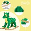 Happy Trails Plush Dinosaur Rocking Horse, Green - 4 of 4