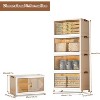 4 Tier Stackable Plastic Storage Boxes, Plastic Storage Boxes With 1 Lid, Foldable Storage Bins With Wheels Storage Organizer - 2 of 4