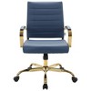 LeisureMod Benmar Leather Office Chair with Gold Accents, Adjustable Height, and Swivel Base - 3 of 4