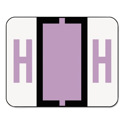 Smead A-Z Color-Coded Bar-Style End Tab Labels Letter H Lavender 500/Roll 67078