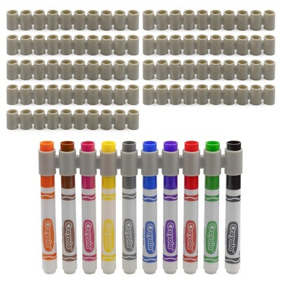 Darware Marker Holders; The Original Marker Gripper Silicone Marker Organizers for Broad Tip Colored Marker Sets, No More Lost Lids