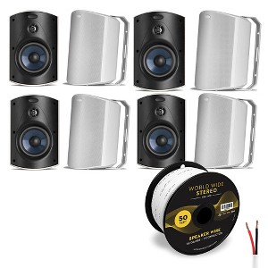 Polk Audio Atrium 5 All Weather Outdoor Loudspeaker Cable Bundle - 8 Pack - 1 of 4