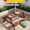 Karl Home Kids Wood Rectangle Outdoor Picnic Table and Bench with Umbrella and Play Boxes - 4 of 4