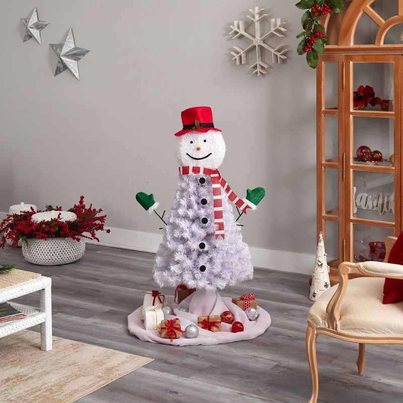 Nearly Natural 4-ft Snowman Artificial Christmas Tree with 234 Bendable Branches, 4 of 5