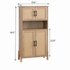 Bella Depot 23.6''W Storage Cabinet Modern 4-Door Storage Cabinet with Woven Rattan Doors & Adjustable Shelves - 4 of 4