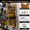 Hausource 12-Slot Power Tool Organizer Storage Racks with Pegboard, 4-Tier Drill Rack & Power Strip - 4 of 4