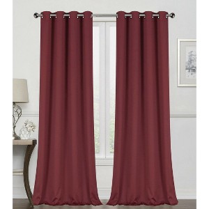 GoodGram 2 Pack Hotel Thermal Grommet 100% Blackout Window Curtain Panels - 1 of 2