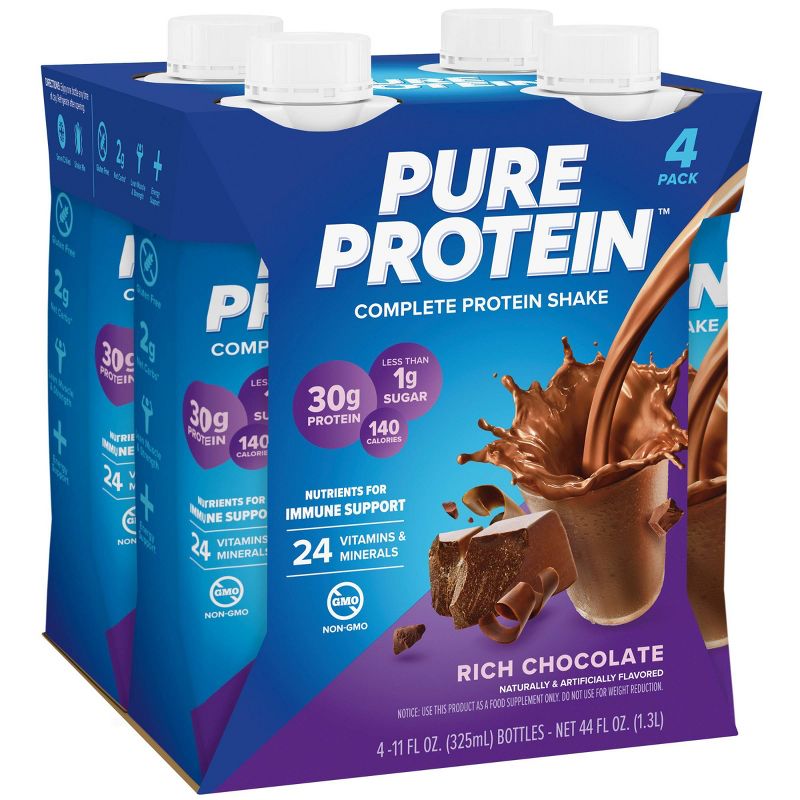 Pure Protein Complete 30g Protein Shake - Rich Chocolate - 4ct/44 fl oz, 5 of 8