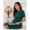 Women's Maternity Casual Dress Summer Short Sleeve Nursing Breastfeeding Dresses with Pocket Pullover Hoodie Dress - 3 of 4