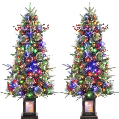 Christmas Tree with 78 Multi-Color  Lights, 3 Ft Pre-Lit Artificial Christmas Decoration