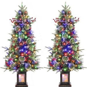 Christmas Tree with 78 Multi-Color  Lights, 3 Ft Pre-Lit Artificial Christmas Decoration - 1 of 4