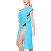 LA LEELA Women's Summer Vacation Beachwear Long Bathing Suit Short Front Tie Swimsuit Cover Ups - 2 of 4