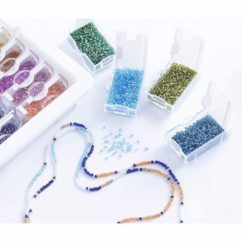 Bead Storage Solutions Assorted Glass and Clay Beads Set with Plastic See-Through Stackable Tray Organizer, 4 of 8