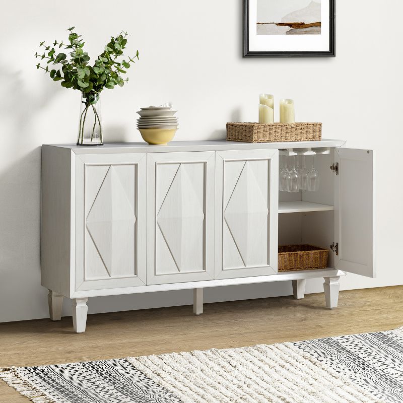 Gloria 58'' Wide Multi-style Environment Collocation Sideboard with a Stemware Rack | HULALA HOME, 4 of 12
