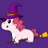 Women's Design By Humans Witch Unicorn Halloween T Shirt By thebeardstudio Racerback Tank Top - 2 of 3