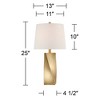 360 Lighting Arabella 25" High Geometric Modern Table Lamps Set of 2 Gold Finish Off-White Shade Living Room Bedroom Bedside Nightstand House Office - 4 of 4