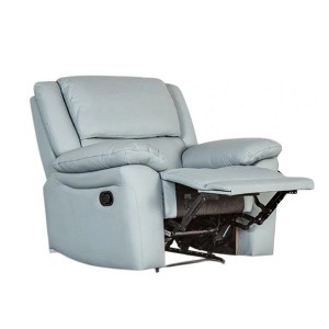 Royal Hampton Manual Recliner Chair, Powder Blue Leather Match, Pillow Arms - 1 of 4