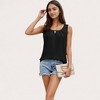 Anna-Kaci Women's Sleeveless Scoop Neck Tank Top with Keyhole Front Detail and Pleated Accents - 3 of 4