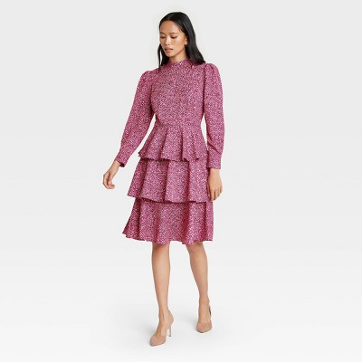 a line leopard print dress