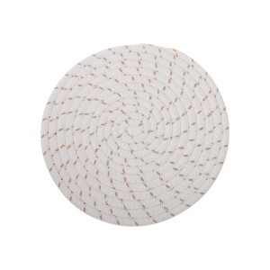 Unique Bargains Trivet Round Rope Woven Mat Cotton Non-woven Fabric 7.87"x7.87"x0.31" - 1 of 3