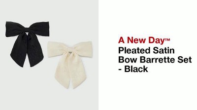 Pleated Satin Bow Barrette Set - A New Day™ Black : Target display picture 1
