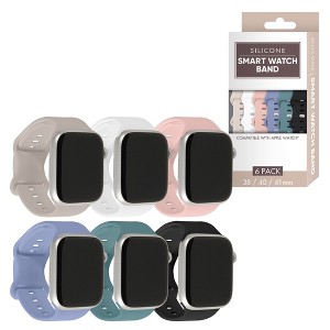 Xtreme Smart Watch Soft Silicone Band 6 Pack Small Size, Waterproof, New Buckle Design, 38/40/41 mm, Compatible with Apple Watch - 1 of 4