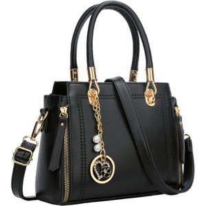 Stylish Women Satchel Purses and Handbags Vegan Leather Top Handle Shoulder - 1 of 4