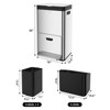 56L Stainless Steel Kitchen Trash Can - 3 Compartments Pedal Recycling Bin with Removable Buckets - Perfect for Home, School & Hospital Use - 2 of 4