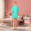 ADR Women's Soft Cotton Knit Jersey Pajamas Lounge Set, Short Sleeve Top and Shorts with Pockets - 3 of 4