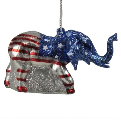 Holiday Ornament 2.75" Political Party Mascot Republican Elephant Flag  -  Tree Ornaments