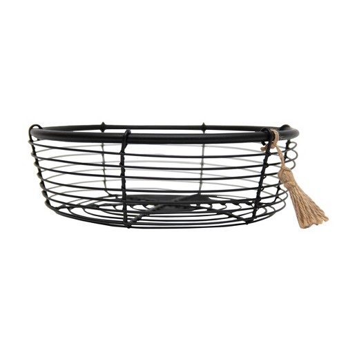 Foreside Home & Garden Footed Caddy Black Metal