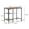 3 Piece Dining Table Set for 2, Counter Height Table Set with 2 Bar Stools, Pub Dining Table Set with Storage Shelves for Bar Kitchen Restaurant - 3 of 4