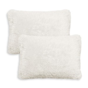 Sweet Jojo Designs Throw Pillow Covers Boho Faux Fur Ivory 2pc - 1 of 4