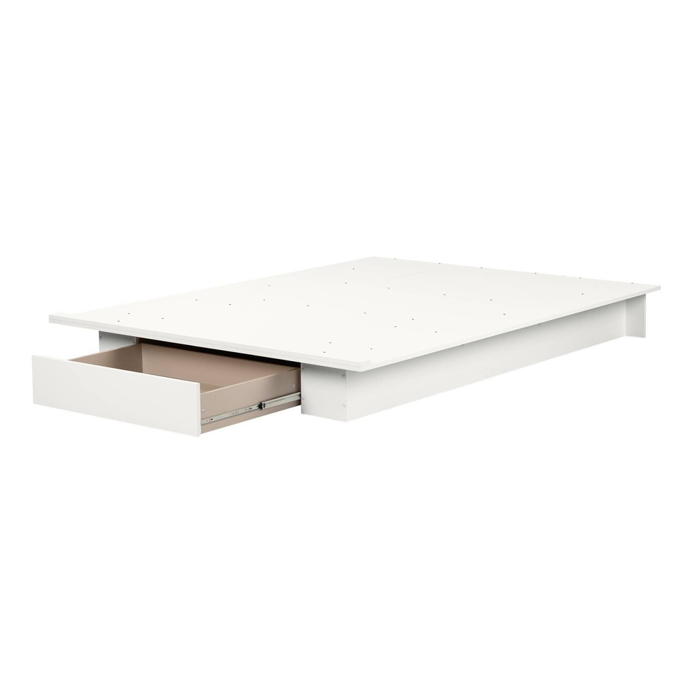 Photos - Bed Frame Full/Queen Kanagane 1 Drawer Platform Bed Pure White - South Shore