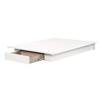 Full/Queen Kanagane 1 Drawer Platform Bed Pure White - South Shore