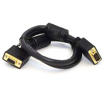 Monoprice Monitor Cable - 3 Feet - Black | Super VGA Male to Female with Ferrites Gold Plated
