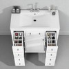 36" Bathroom Vanity with Sink, Freestanding White Cabinet with 6 Drawers and Door, Solid Wood & MDF with Ceramic Top - 4 of 4
