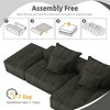 GDFStudio Nivara 127.56'' Oversized 3-Seater Modular Chenille Upholstered Sectional Sofa with Ottoman and 4 Pillows - 4 of 4