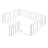 CAVINAS Twin Size Bed Frame, Wood Daybed Frame with Fence and Door, Floor Bed for Kids, Teens, Girls, Boys, Floor Platform Bed - 3 of 4