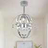 Bella Depot 20" Silver Metal Caged Ceiling Fan with Light and Remote Control - 3 of 4