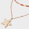 Starfish Charm Multi-Strand Pendant Necklace - Wild Fable™ Gold/Orange/Pink - 4 of 4