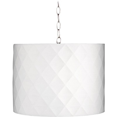 Possini Euro Design Off-White Diamond 15" Wide Brushed Nickel Pendant Light