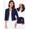 Allegra K Women's Open Front Collarless 3/4 Sleeve Peplum Business Work Suit Blazer - 2 of 4
