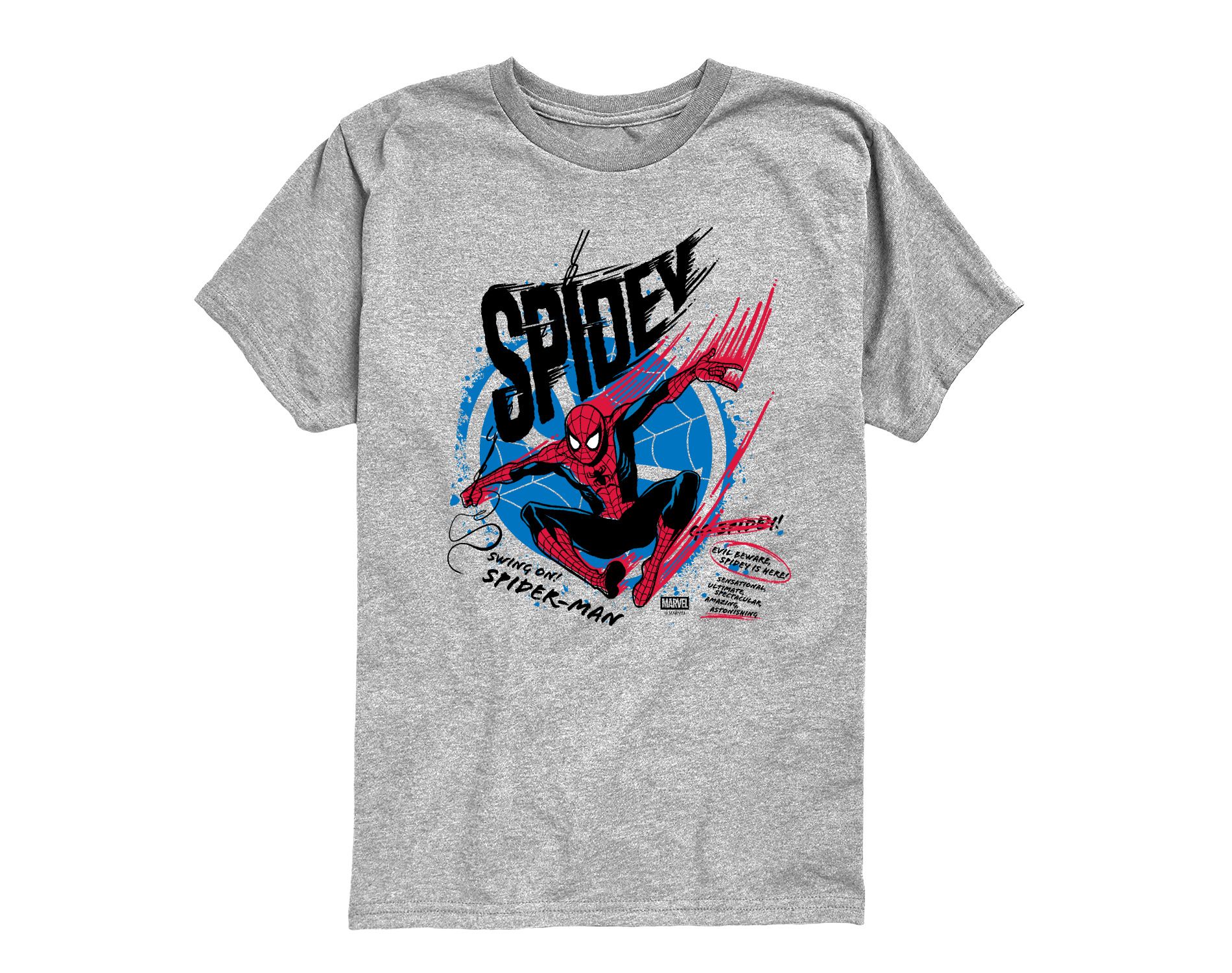 Boys' Marvel Spider-Man Speed Short Sleeve Graphic T-Shirt - Athletic Heather - Medium