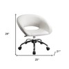 HomeRoots White and Silver Faux Leather Adjustable Height Swivel Rolling Office Chair - 3 of 4